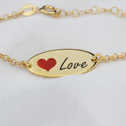 Glorria 925k Sterling Silver Personalized Sterling Silver Name Love Bracelet