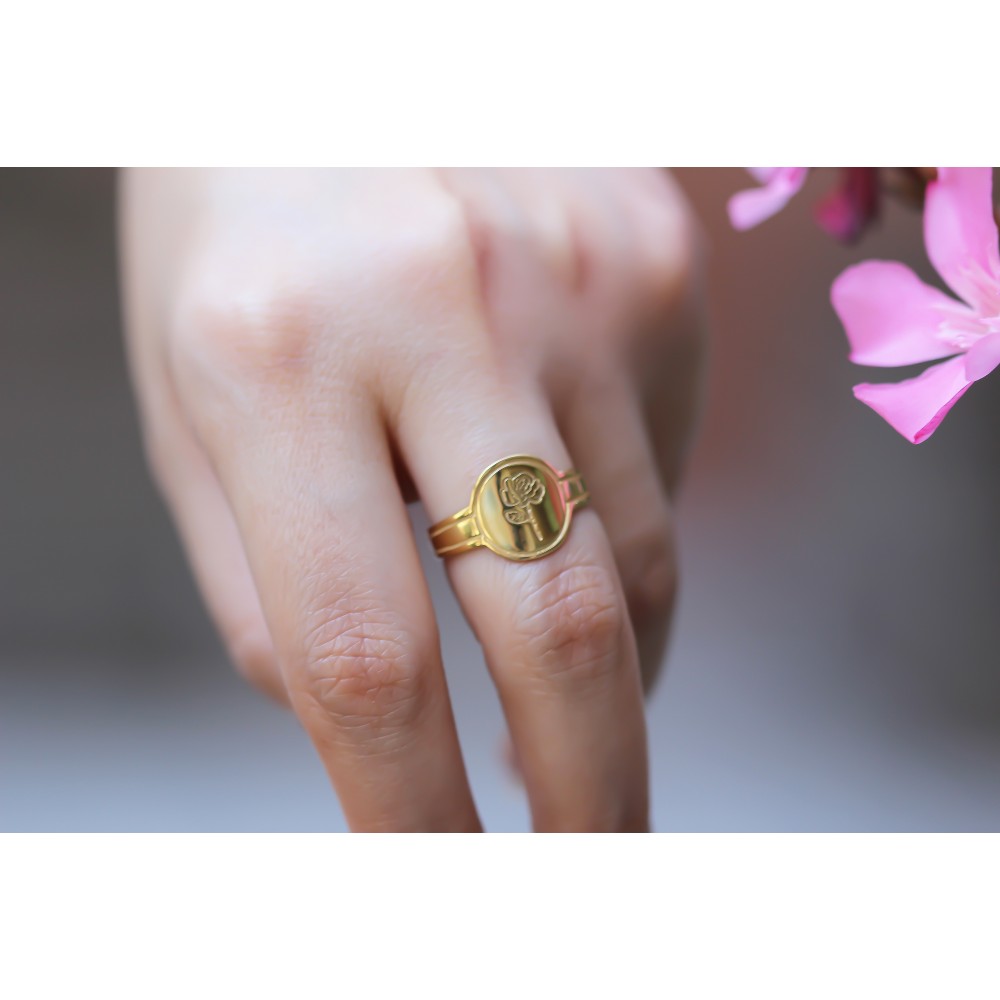 Glorria 925k Sterling Silver Personalized Birth Flower Ring