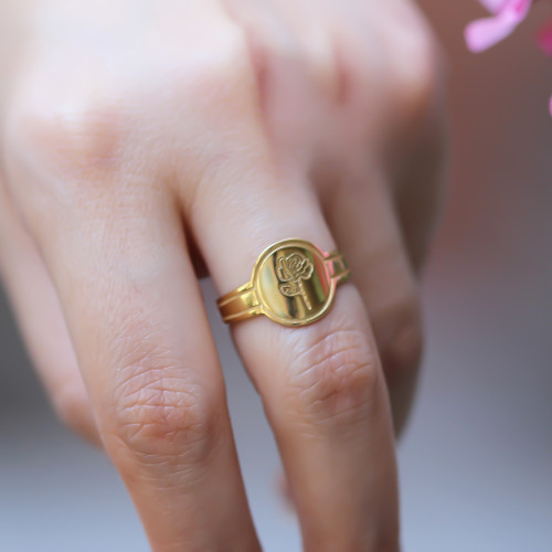 Glorria 925k Sterling Silver Personalized Birth Flower Ring