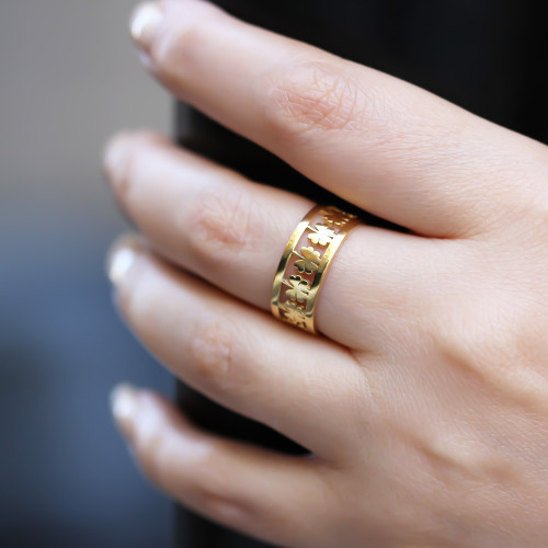 Glorria 925k Sterling Silver Clover Ring