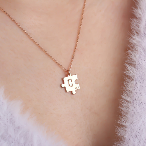 Glorria 925k Sterling Silver Personalized Name Puzzle Necklace Glorria 925k Sterling Silver Personalized Name Puzzle Necklace