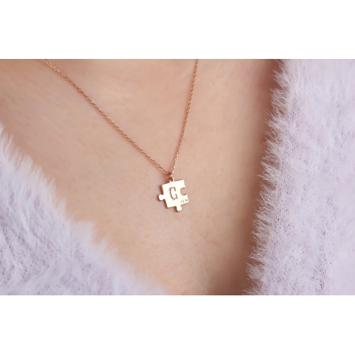Glorria 925k Sterling Silver Personalized Name Puzzle Necklace Glorria 925k Sterling Silver Personalized Name Puzzle Necklace