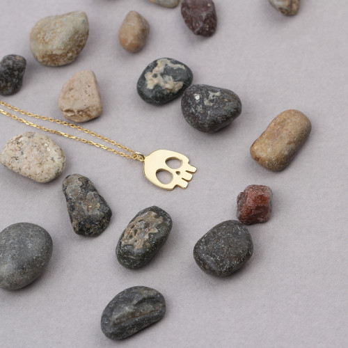 Glorria 925k Sterling Silver Personalized Skull Necklace Glorria 925k Sterling Silver Personalized Skull Necklace