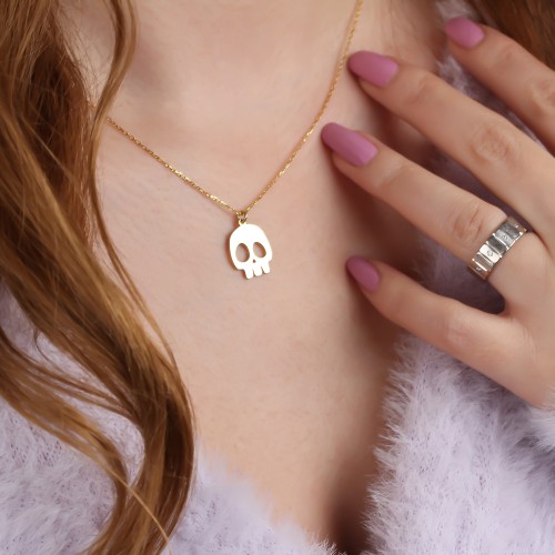 Glorria 925k Sterling Silver Personalized Skull Necklace Glorria 925k Sterling Silver Personalized Skull Necklace