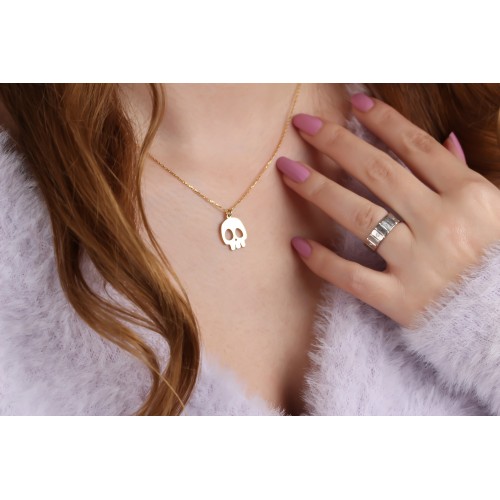 Glorria 925k Sterling Silver Personalized Skull Necklace Glorria 925k Sterling Silver Personalized Skull Necklace