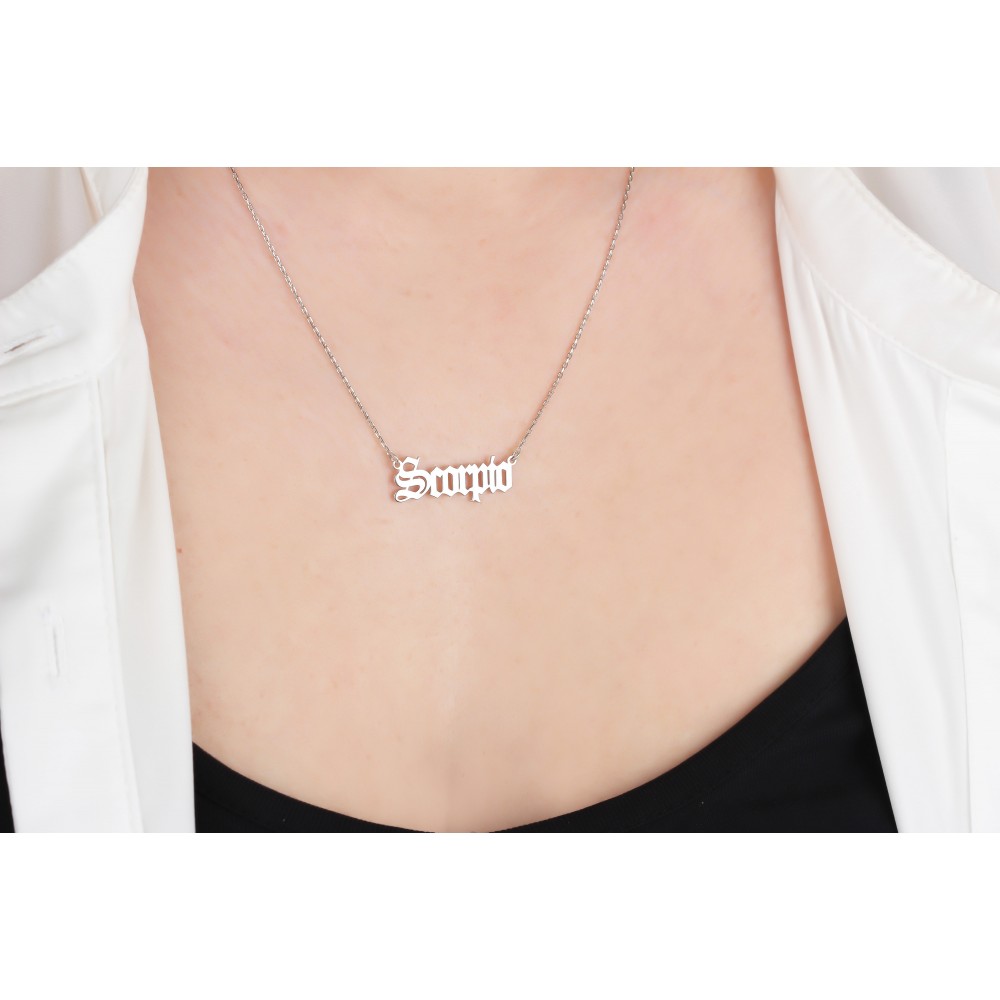 Glorria 925k Sterling Silver Personalized Zodiac Sign Necklace