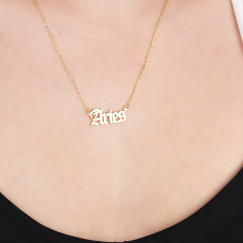 Glorria 925k Sterling Silver Personalized Zodiac Sign Necklace Glorria 925k Sterling Silver Personalized Zodiac Sign Necklace