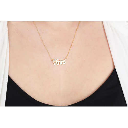 Glorria 925k Sterling Silver Personalized Zodiac Sign Necklace Glorria 925k Sterling Silver Personalized Zodiac Sign Necklace