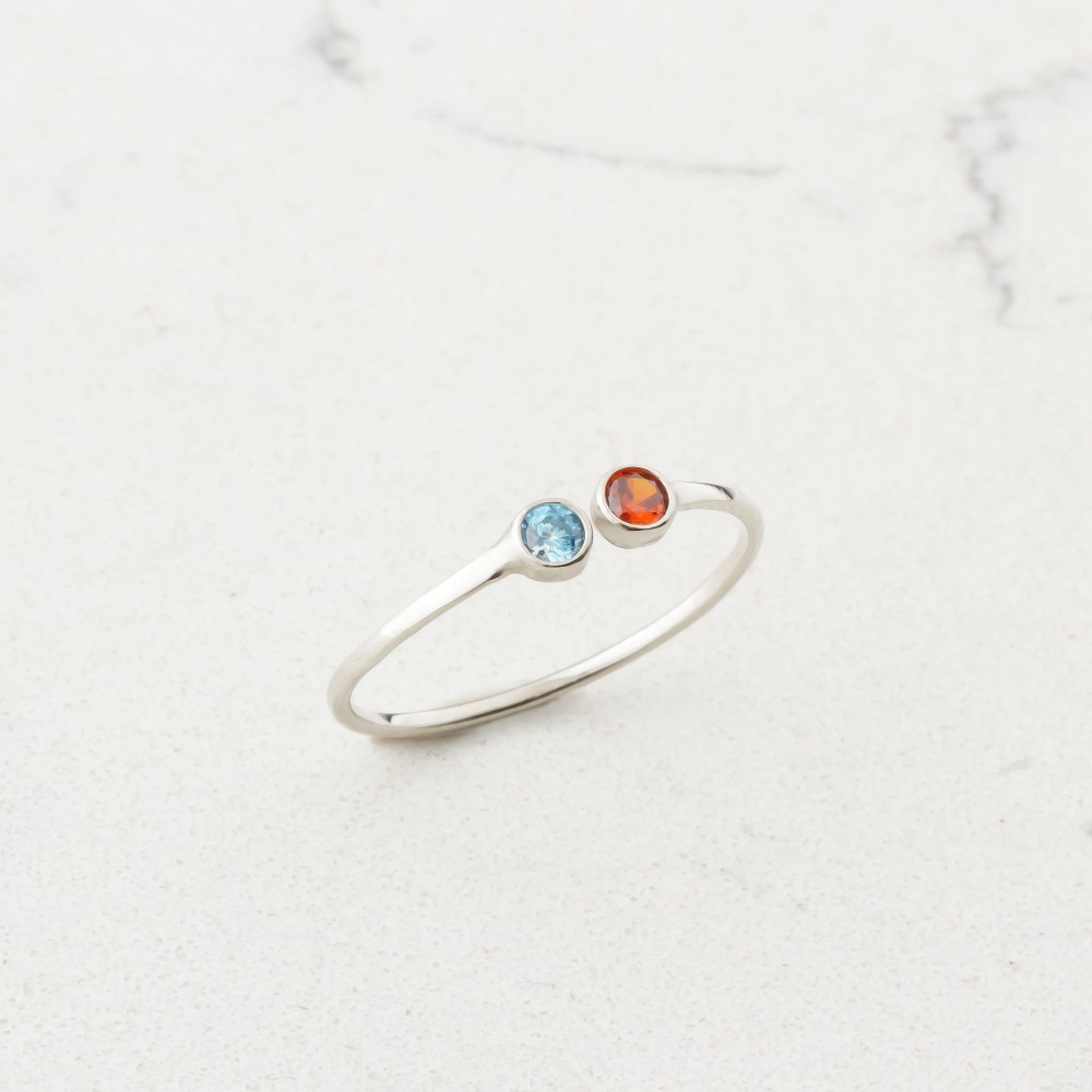 Glorria 925k Sterling Silver Personalized Birthstone Ring Glorria 925k Sterling Silver Personalized Birthstone Ring