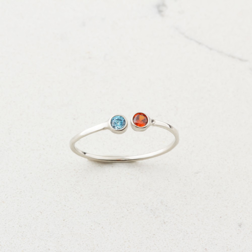 Glorria 925k Sterling Silver Personalized Birthstone Ring Glorria 925k Sterling Silver Personalized Birthstone Ring