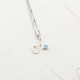 Glorria 925k Sterling Silver Personalized Birthstone Letter Silver Necklace Glorria 925k Sterling Silver Personalized Birthstone Letter Silver Necklace