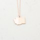 Glorria 925k Sterling Silver Personalized US State Map Silver Necklace Glorria 925k Sterling Silver Personalized US State Map Silver Necklace