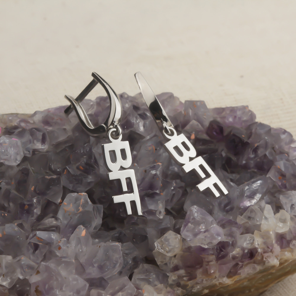 Glorria 925k Sterling Silver Personalized Name Silver Earring Glorria 925k Sterling Silver Personalized Name Silver Earring