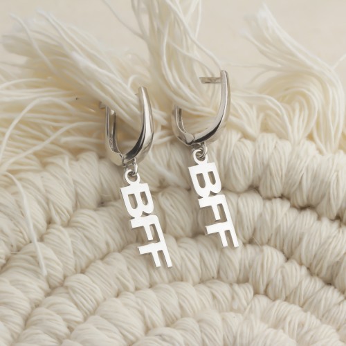 Glorria 925k Sterling Silver Personalized Name Silver Earring