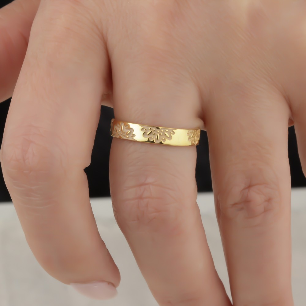Glorria 925k Sterling Silver Personalized Birth Flower Minimalist Ring Glorria 925k Sterling Silver Personalized Birth Flower Minimalist Ring