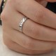 Glorria 925k Sterling Silver Personalized Birth Flower Minimalist Ring Glorria 925k Sterling Silver Personalized Birth Flower Minimalist Ring