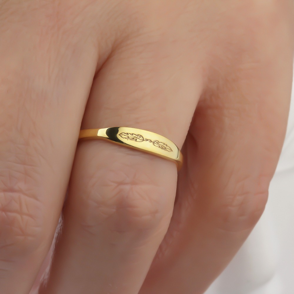 Glorria 925k Sterling Silver Personalized Flower Motif Ring Glorria 925k Sterling Silver Personalized Flower Motif Ring