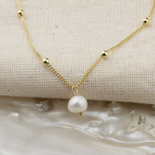 Glorria 925k Sterling Silver Pearl Necklace
