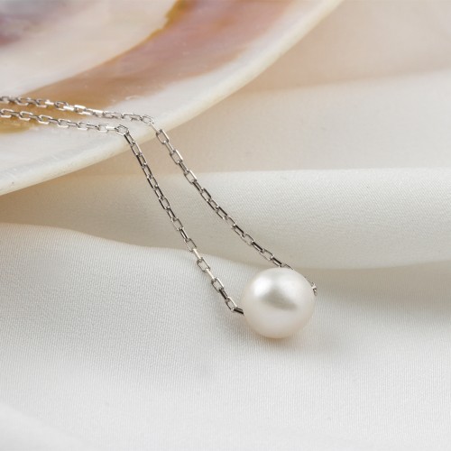Glorria 925k Sterling Silver Pearl Necklace