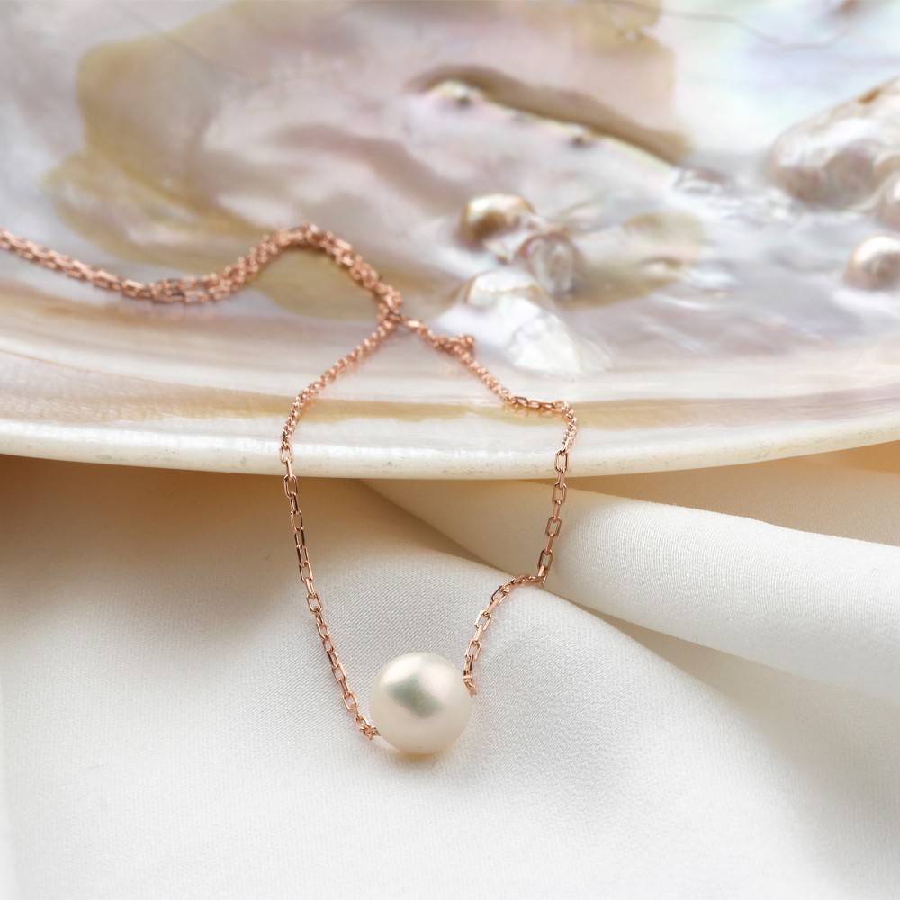 Glorria 925k Sterling Silver Pearl Necklace