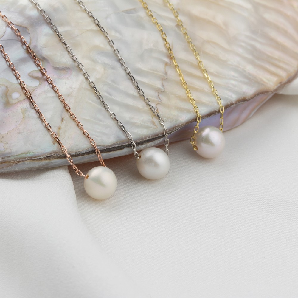 Glorria 925k Sterling Silver Pearl Necklace