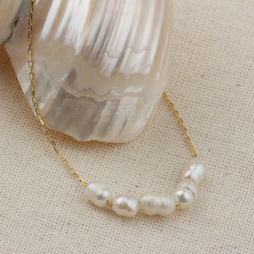 Glorria 925k Sterling Silver Pearl Necklace