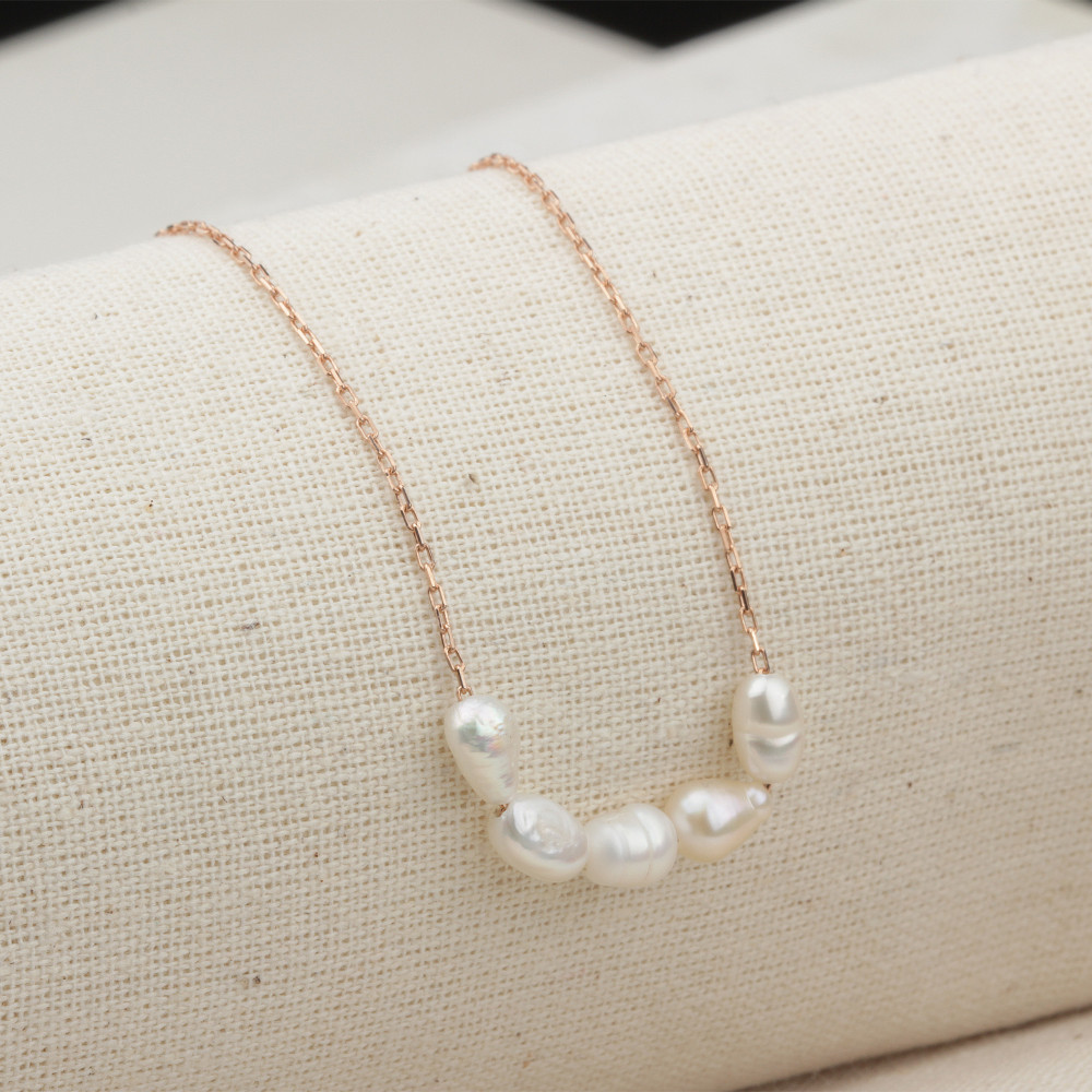 Glorria 925k Sterling Silver Pearl Necklace