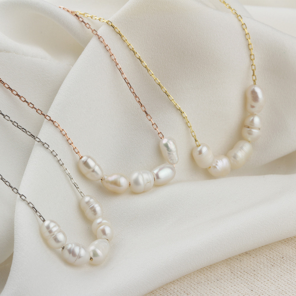 Glorria 925k Sterling Silver Pearl Necklace