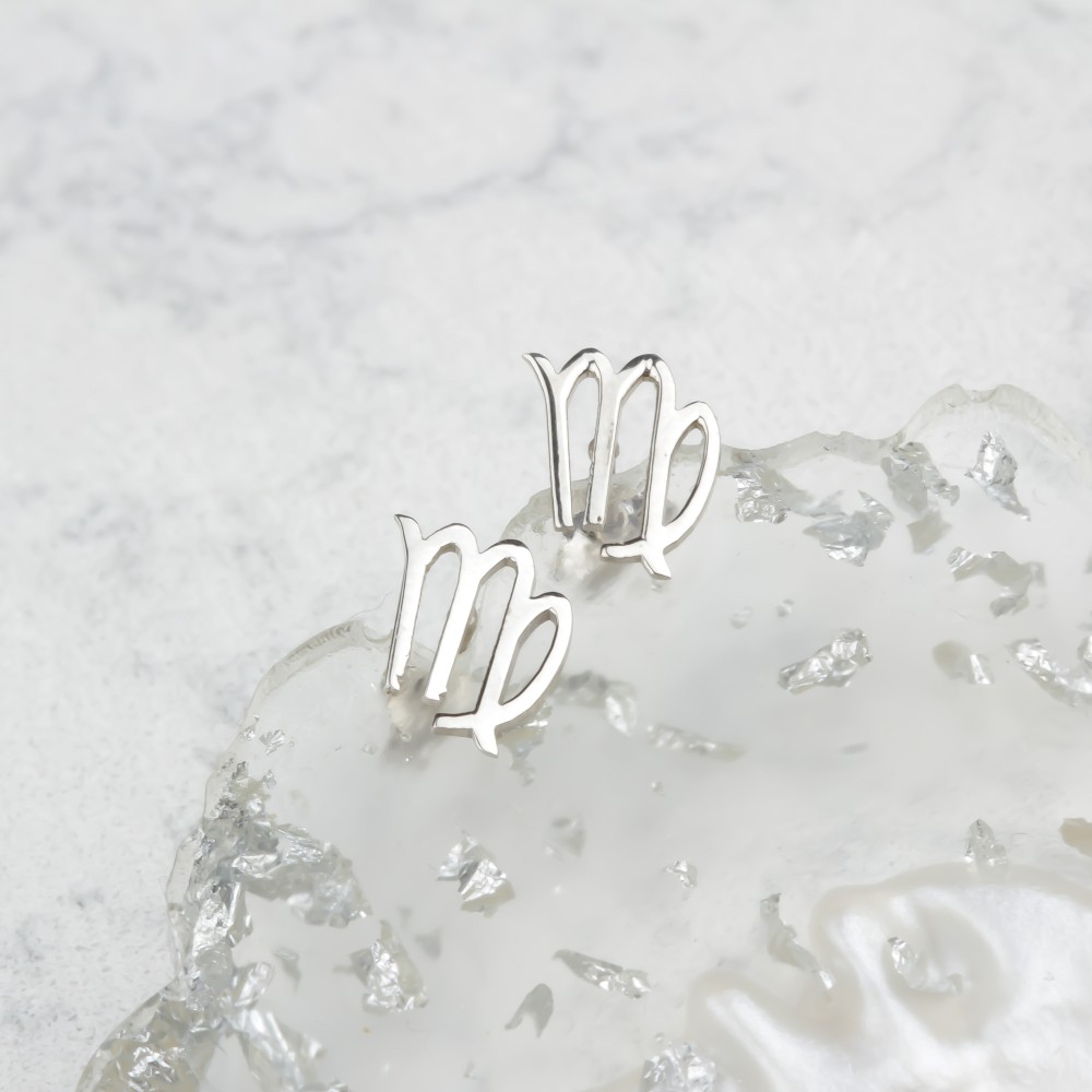 Glorria 925k Sterling Silver Personalized Horoscope Earrings Glorria 925k Sterling Silver Personalized Horoscope Earrings