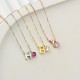 Glorria 925k Sterling Silver Personalized Birthstone Letter Silver Necklace Glorria 925k Sterling Silver Personalized Birthstone Letter Silver Necklace