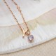 Glorria 925k Sterling Silver Personalized Birthstone Letter Silver Necklace Glorria 925k Sterling Silver Personalized Birthstone Letter Silver Necklace