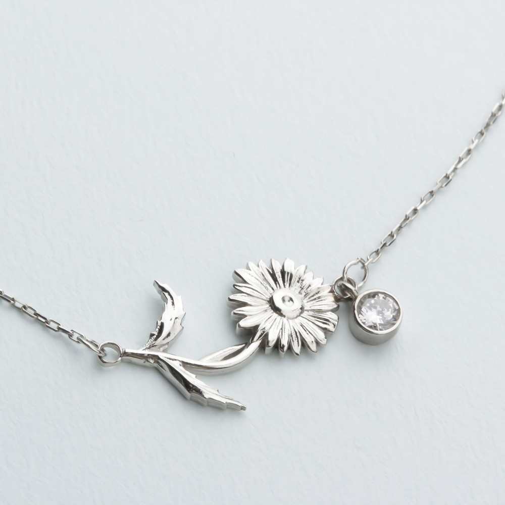 Glorria 925k Sterling Silver Personalized Birth Flower and Birthstone Bracelet Glorria 925k Sterling Silver Personalized Birth Flower and Birthstone Bracelet