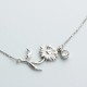 Glorria 925k Sterling Silver Personalized Birth Flower and Birthstone Bracelet Glorria 925k Sterling Silver Personalized Birth Flower and Birthstone Bracelet