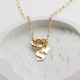 Glorria 925k Sterling Silver Personalized Letter Charm Bagel Lock Paperclip Necklace Glorria 925k Sterling Silver Personalized Letter Charm Bagel Lock Paperclip Necklace