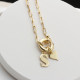 Glorria 925k Sterling Silver Personalized Letter Charm Bagel Lock Paperclip Necklace Glorria 925k Sterling Silver Personalized Letter Charm Bagel Lock Paperclip Necklace