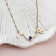 Glorria 925k Sterling Silver Personalized Birthstone Letter Silver Necklace Glorria 925k Sterling Silver Personalized Birthstone Letter Silver Necklace