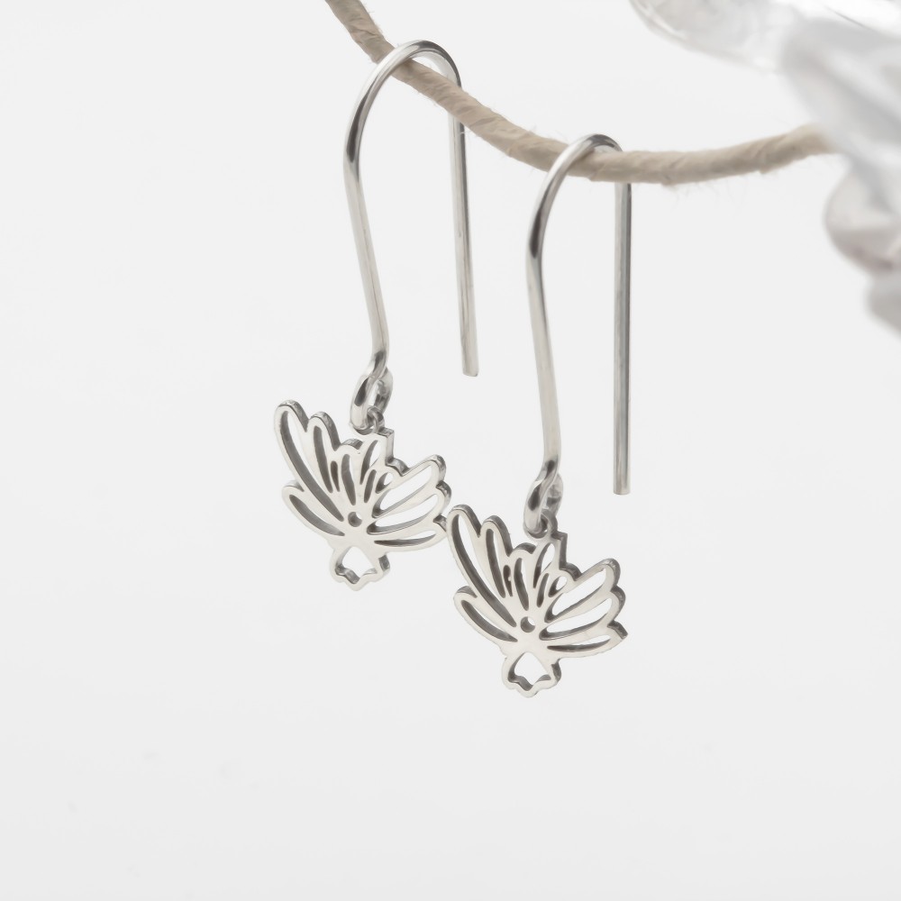 Glorria 925k Sterling Silver Personalized Birth Flower Earrings Glorria 925k Sterling Silver Personalized Birth Flower Earrings
