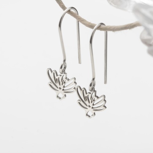 Glorria 925k Sterling Silver Personalized  Birth Flower Earrings
