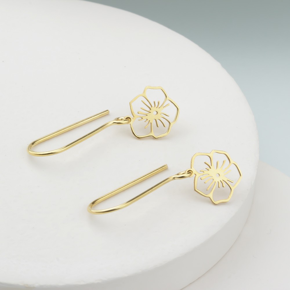 Glorria 925k Sterling Silver Personalized Birth Flower Earrings Glorria 925k Sterling Silver Personalized Birth Flower Earrings