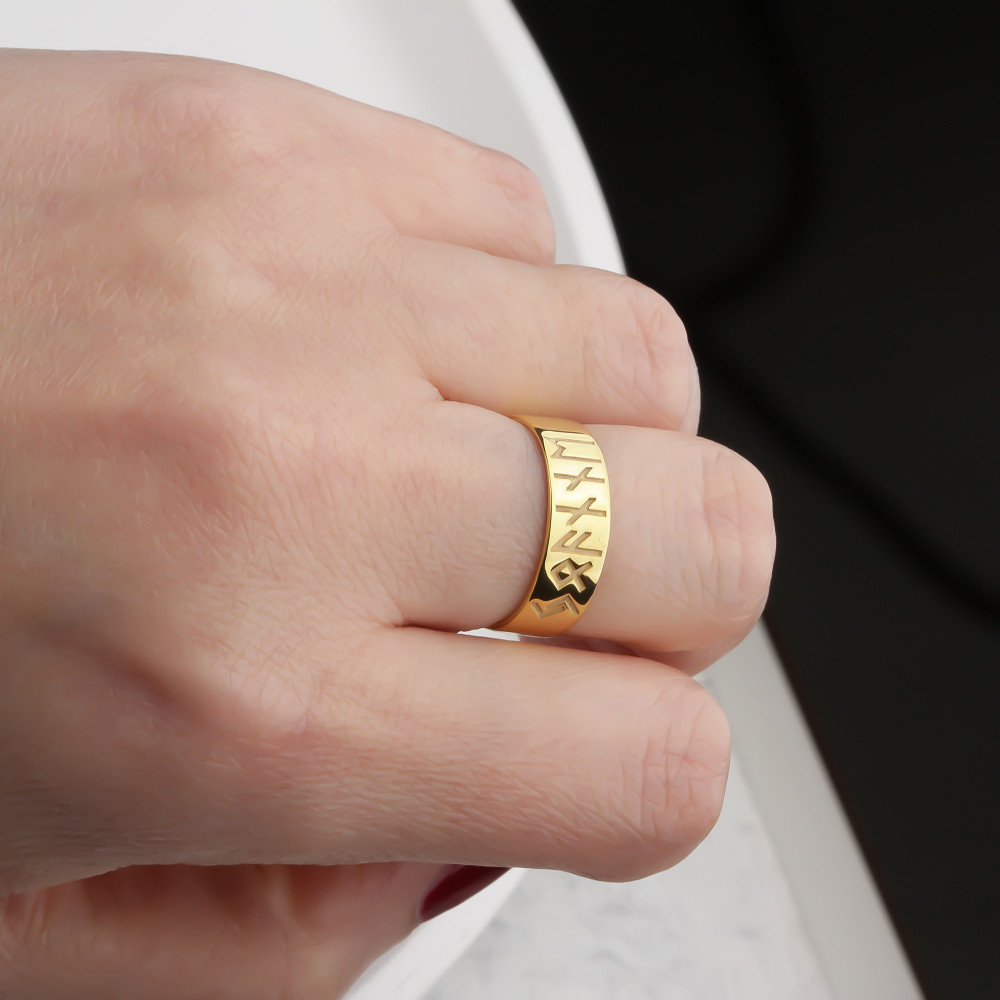 Glorria 925k Sterling Silver Personalized Name Viking Alphabet Ring Glorria 925k Sterling Silver Personalized Name Viking Alphabet Ring