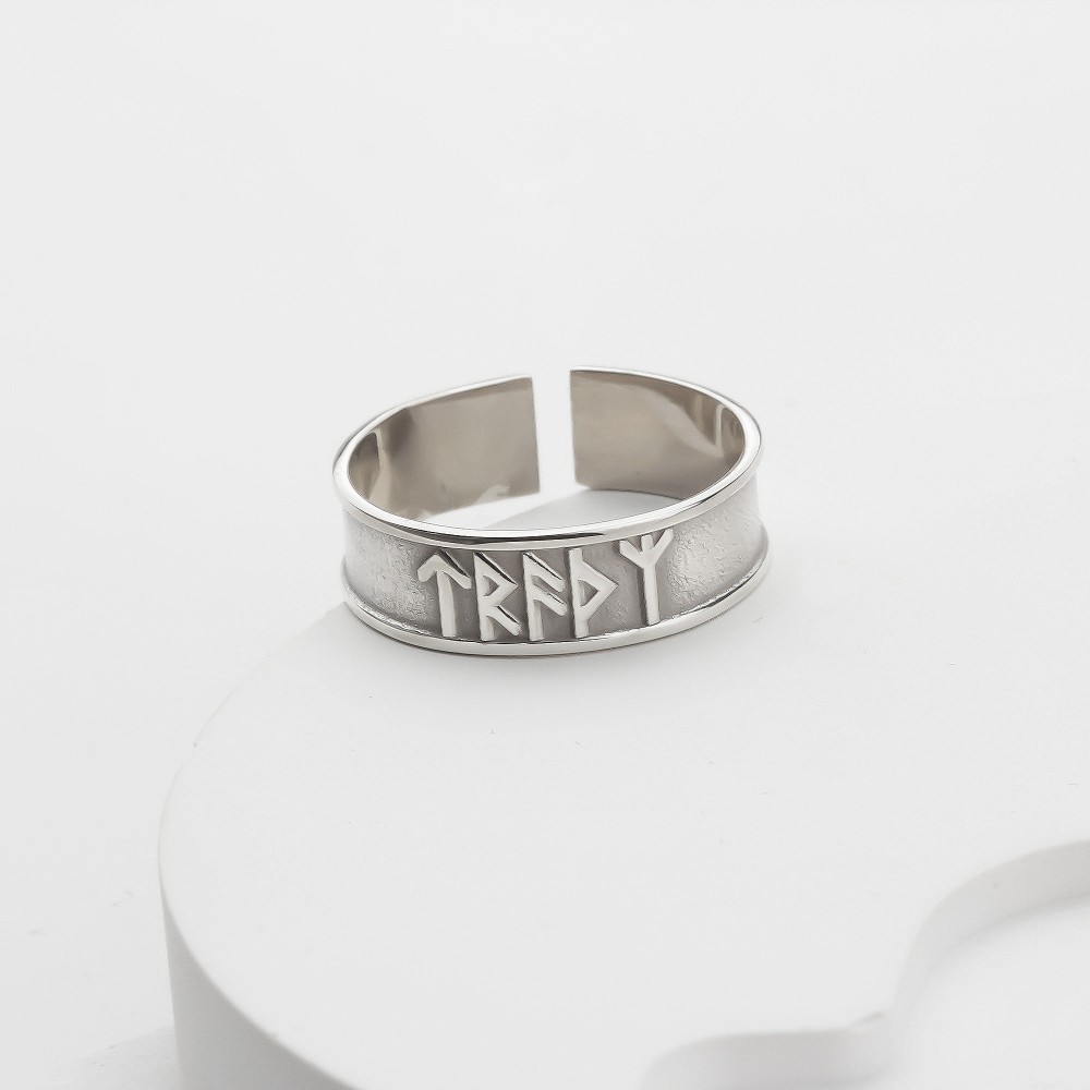 Glorria 925k Sterling Silver Personalized Name Viking Alphabet Ring Glorria 925k Sterling Silver Personalized Name Viking Alphabet Ring