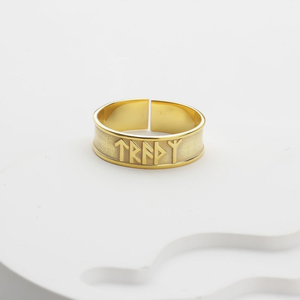 Glorria 925k Sterling Silver Personalized Name Viking Alphabet Ring Glorria 925k Sterling Silver Personalized Name Viking Alphabet Ring