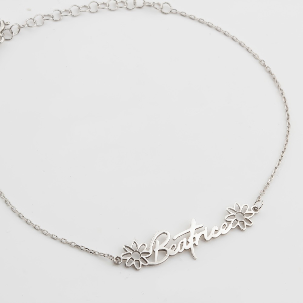 Glorria 925k Sterling Silver Personalized Birth Flower Necklace Glorria 925k Sterling Silver Personalized Birth Flower Necklace