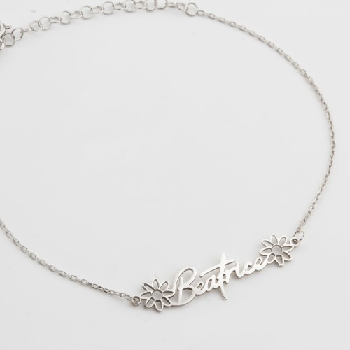 Glorria 925k Sterling Silver Personalized Birth Flower Necklace Glorria 925k Sterling Silver Personalized Birth Flower Necklace