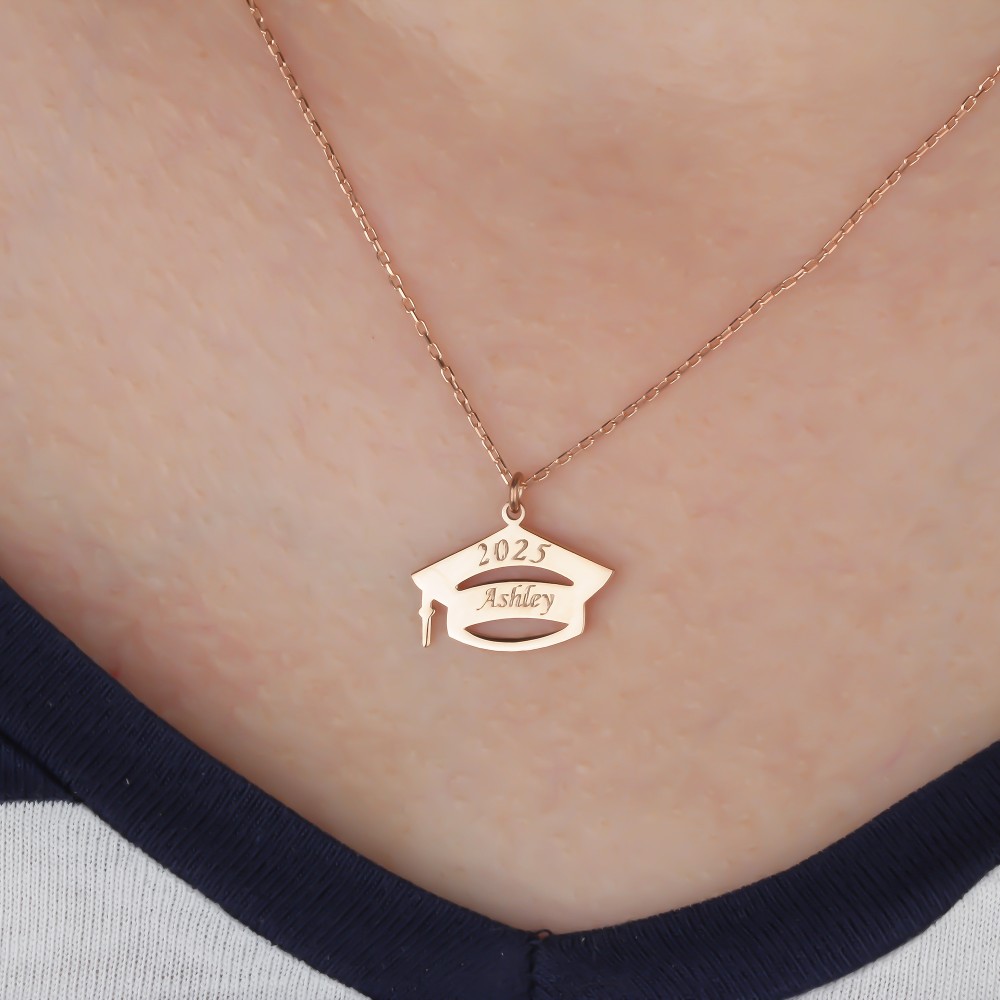 Glorria 925k Sterling Silver Personalized Name Graduation Necklace Glorria 925k Sterling Silver Personalized Name Graduation Necklace