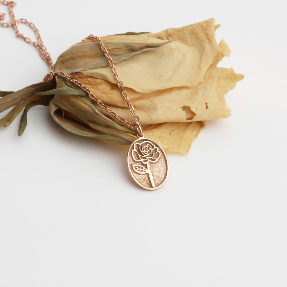 Glorria 925k Sterling Silver Personalized Birth Flower Necklace Glorria 925k Sterling Silver Personalized Birth Flower Necklace