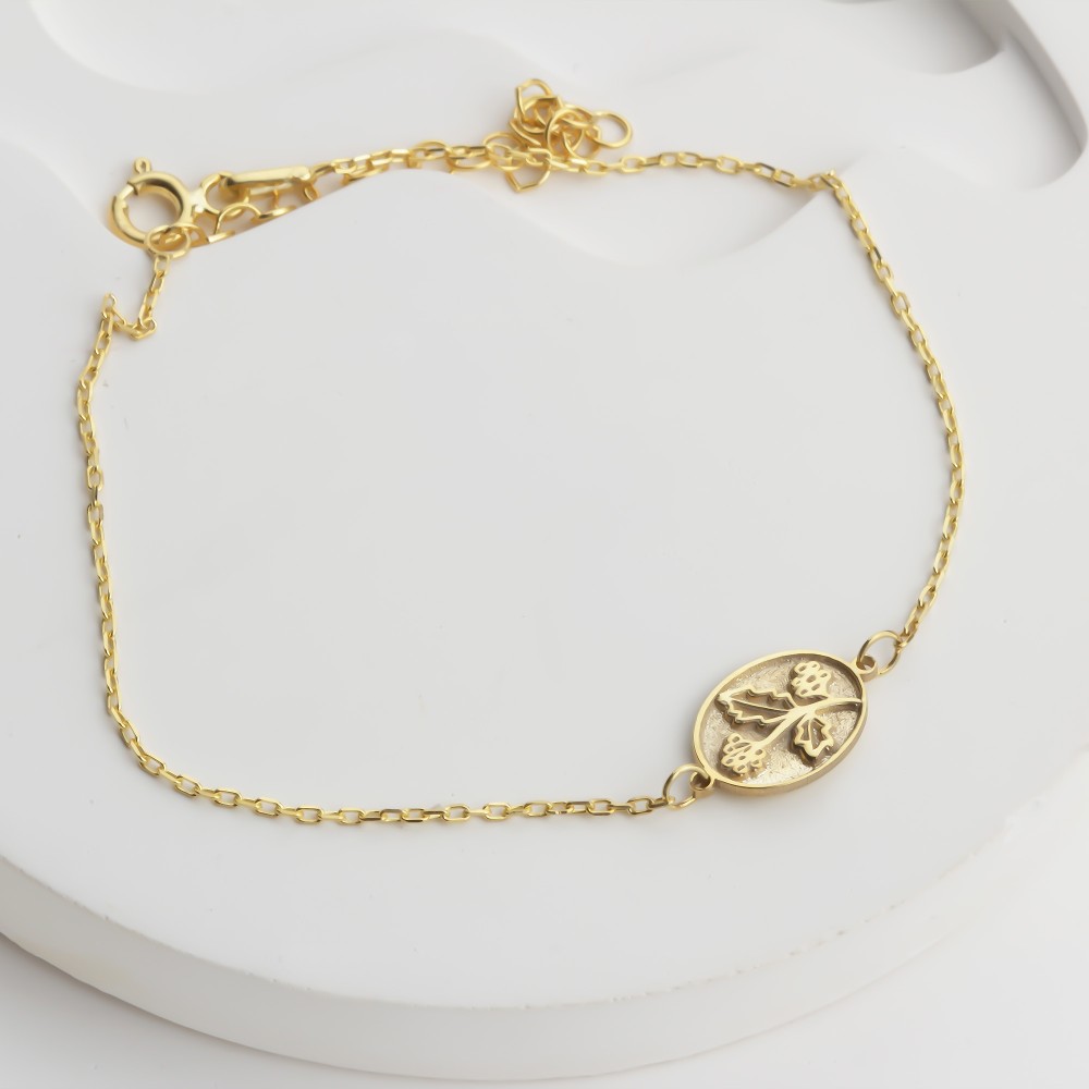 Glorria 925k Sterling Silver Personalized Birth Flower Bracelet Glorria 925k Sterling Silver Personalized Birth Flower Bracelet