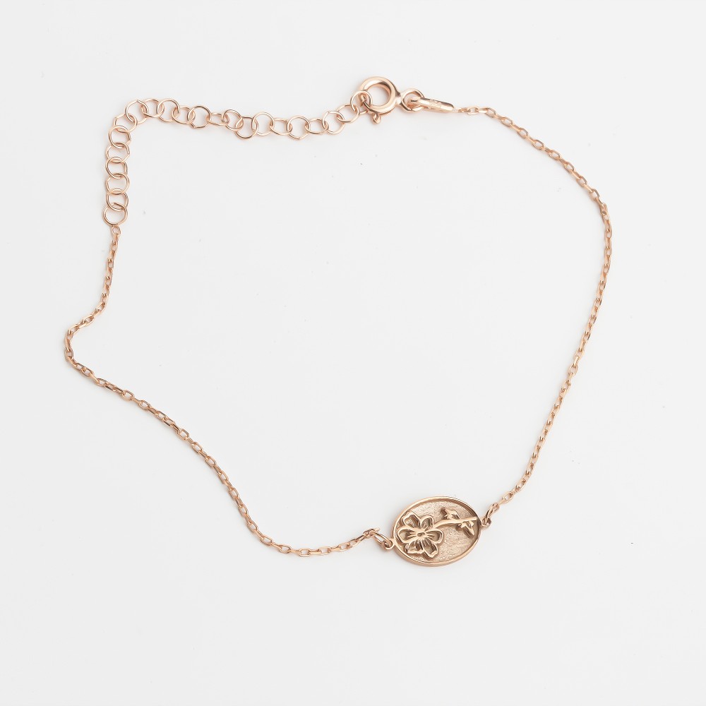 Glorria 925k Sterling Silver Personalized Birth Flower Bracelet Glorria 925k Sterling Silver Personalized Birth Flower Bracelet