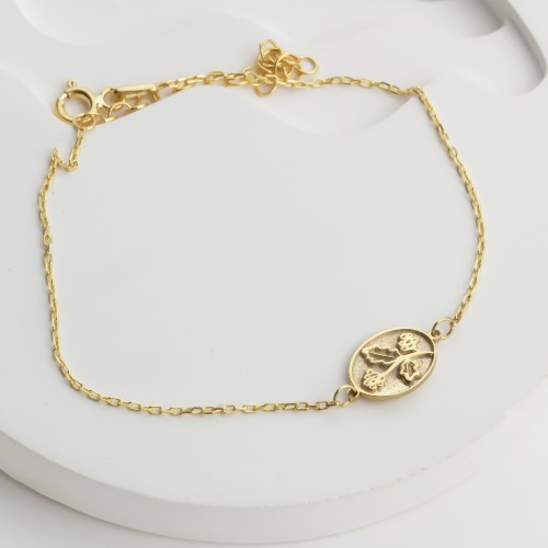Glorria 925k Sterling Silver Personalized Birth Flower Bracelet Glorria 925k Sterling Silver Personalized Birth Flower Bracelet