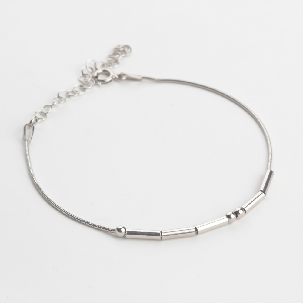 Glorria 925k Sterling Silver Personalized Morse Code Bracelet Glorria 925k Sterling Silver Personalized Morse Code Bracelet